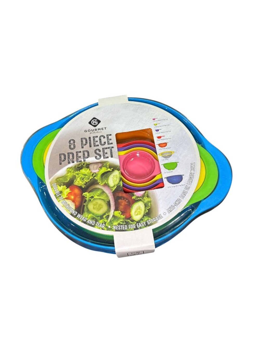 8-Piece Nested Prep Set With Measuring Cups, Mixing Bowls, Sifter & Colander, BP